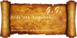 Glózik Izabella névjegykártya